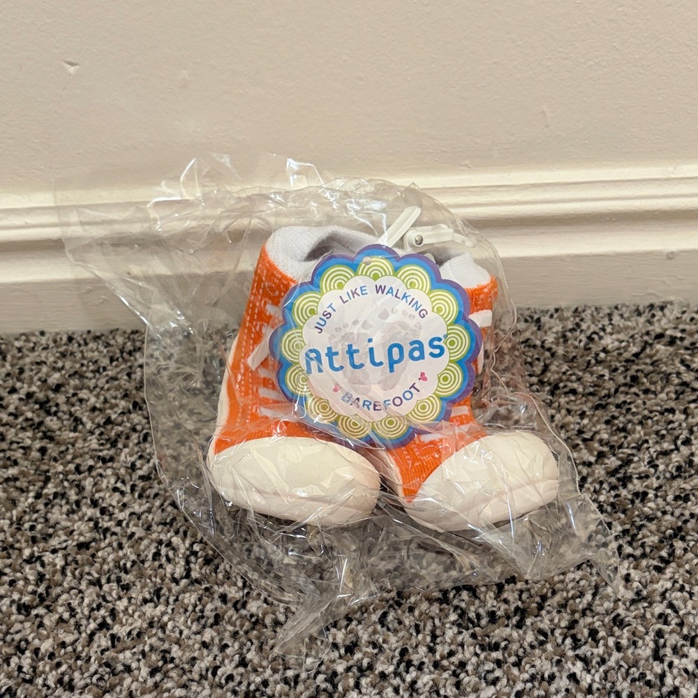Orange Baby Walker Shoes - Lightweight Barefoot Design